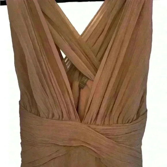 ASOS Design Bridesmaid Ruched Bodice Drape Maxi Dress In The  Color Blush Size 4 - Picture 10 of 10